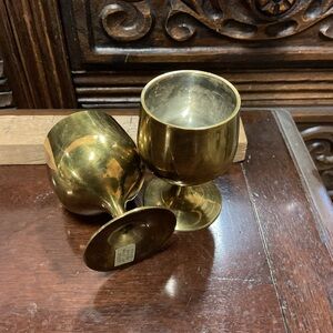 Vintage Mini Brass Goblets/Shot cups